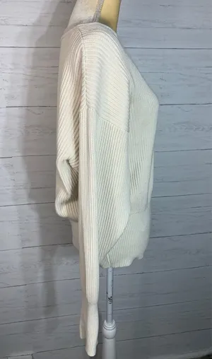 Free People V Neck beige cotton blend womens sweater size S thumbnail 5