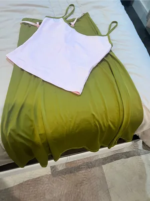 Olive Green Midi Skirt with Waist Tie thumbnail 4