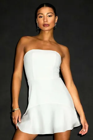NWT Lulus Compelling Style White Strapless Mini Dress Tube Party Cocktail Size S thumbnail 1