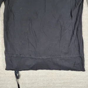 Polo Jeans Co Long Sleeve V Neck Tie Side Top Womens Medium Black Cotton Modal thumbnail 11