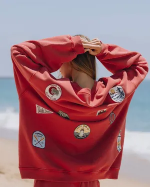 Daily Drills Red Heavyweight Oversized Out East Crewneck Sweatshirt thumbnail 2