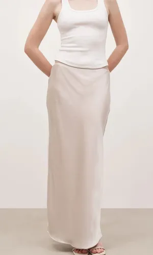 BOA - Satin Mid Rise Maxi Skirt - Champagne thumbnail 1