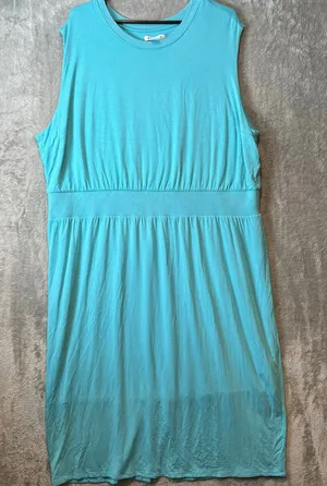 Athleta Santorini Cinch Dress Sz 2X Athleisure‎ Athletic Gulf Green Blue thumbnail 1
