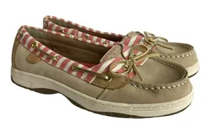 Sperry Top‎ Sider Angelfish Boat Shoes Women 6 Leather Cream Pink Nautical Flats thumbnail 1