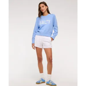Abercrombie & Fitch Sweater Salty Large Blue Graphic Crewneck Coastal Preppy thumbnail 12