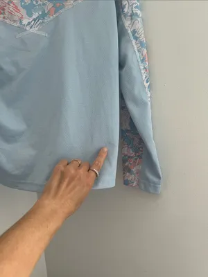 Light Blue Long Sleeve Abstract Print Top Size M thumbnail 8