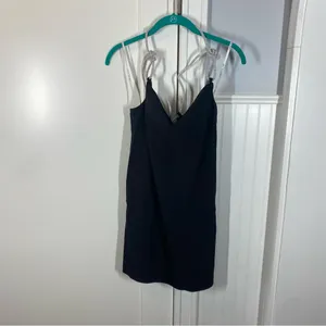 NWT C/MEO Elevate Dress LBD Mini Shift Sparkle‎ Cowl Neck Tie Neck Size small 4 thumbnail 3