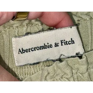 Abercrombie & Fitch Sage Green Linen Blend Pull On Wide Leg Pants Size S Short thumbnail 3