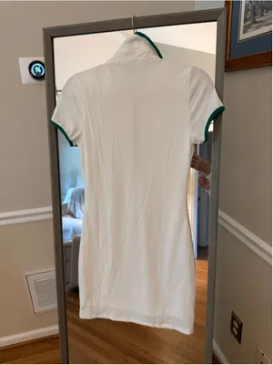 Women's Lulus Polo Mini Dress Size S White and Green thumbnail 6