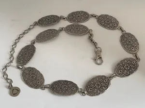 Silver Filigree Link Belt 40” Bohemian Boho thumbnail 1