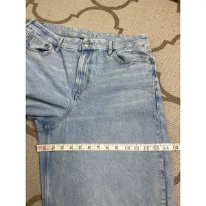American Eagle AE Curvy Super High-Rise Baggy Straight Jeans Light Blue Size 16L thumbnail 5