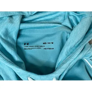 Under Armour Logo Velocity Heatgear Hooded Blue Pullover Top MEDIUM Sportswear‎ thumbnail 3