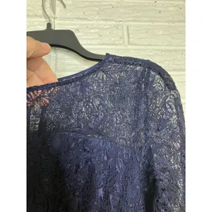 Adrianna Papell navy blue lace peplum sheath dress women's size 10 black‎ tie thumbnail 7