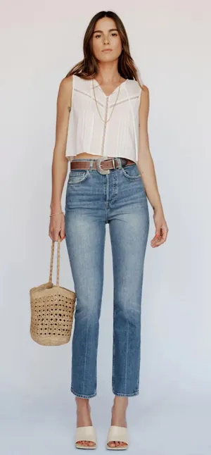 Reformation Cynthia High-Rise Straight Jeans thumbnail 1