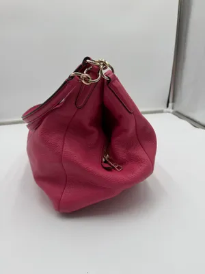 Coach F35723 Pink Pebbled Leather Shoulder Bag Hobo Gold Hardware thumbnail 4