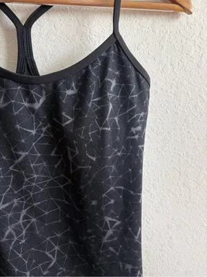 Lululemon Power Y Tank Luon Star Crushed Coal Black Size 6 thumbnail 3