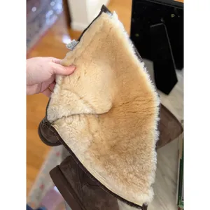UGG Vintage Y2K Tall Knightsbridge Brown Below Knee Suede Shearling Back Zip Boots thumbnail 7