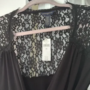 Banana Republic Black Lace Wrap Dress NWT XS thumbnail 4