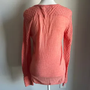Rosie Neira Anthropologie Wool Blend Peach Longsleeve Ballet Core Wrap Top M thumbnail 6