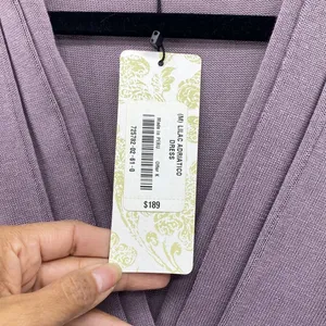 Peruvian Connection ADRIATICO lilac maxi knit dress minimalist size M thumbnail 6