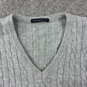 Brandy Melville Sweater Vest Women OSFM Gray Cable Knit Preppy V-Neck Sleeveless thumbnail 3