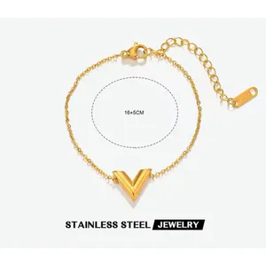 Dainty Yellow Gold Filled V-Shape‎ Bracelet, 7-9” thumbnail 12