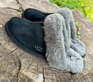 UGG Slippers UGG Women's Scuffette II Slippers Black/Grey Select Size 7 thumbnail 1