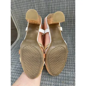 Aerosoles White Gold Tan Leather Strappy Slingback 3" Heel Sandals Size 8 Boho thumbnail 11