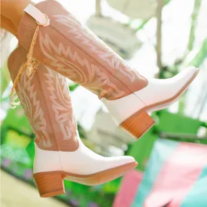 NIB PINK LILY-  boujee two tone boots size 7 thumbnail 2