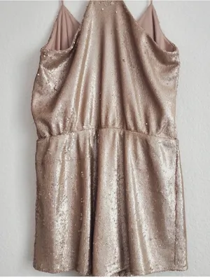 Women’s Gold Sequin Romper thumbnail 3