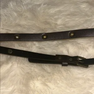 Black Leather Belt with Gold Buckle thumbnail 2