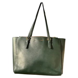 Marc Jacobs Commuter Tote Leather Shoulder Bag Forest Green Zip Work Laptop thumbnail 12