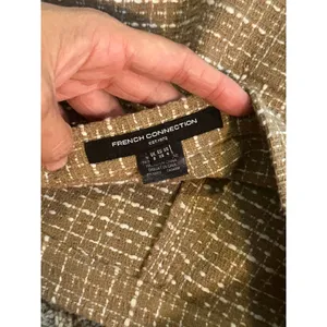 French Connection Effie‎ Tweed Mini Skort Camel Tan White Wrap Front Size 4 US thumbnail 8