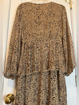 Fab'rik Tan & Black Leopard Printed Tiered V-Neck Maxi Dress thumbnail 8