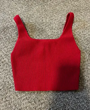 Aritzia Red Ribbed Tank thumbnail 1
