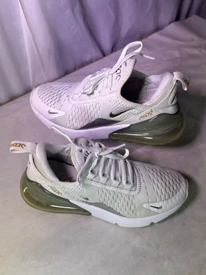 Nike Women's White and Gold Air Max 270 Sneakers thumbnail 5