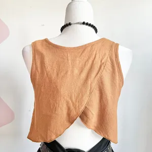 Brown‎ Tank Top, Clean Girl, Earthy, Minimalist, Model Off Duty, Small thumbnail 3