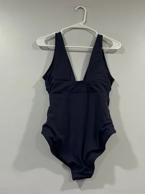 Andie The Mykonos One Piece Plunge Neck Swimsuit Navy Small S NWOT thumbnail 3