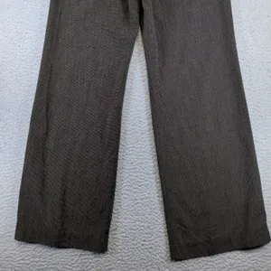 Sandro Sportswear Brown Micro Check Wide‎ Leg Trousers Size 6 Dark Academia thumbnail 6