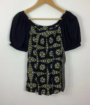 Maeve By Anthropologie Catania Shimmer Puff Sleeve Top Size XS thumbnail 1