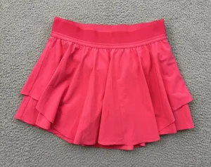 Lululemon Court Rival Skirt Skort High Rise Lip Gloss Pink Athletic Tennis 6 thumbnail 1