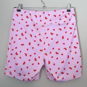 Cabana by Crown & Ivy Watermelon Print High Rise Athletic Bike Shorts Pink XL thumbnail 4