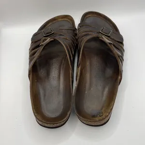 Birkenstocks Sz 38 US W7 Brown‎ Leather Mayari Arizona Granada slide Sandals Y2K thumbnail 7