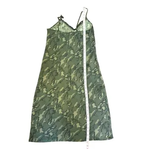 Wild‎ Fable Camouflage Lace Trim V-Neck Midi Slip Dress Green Camo XS S Y2K thumbnail 2