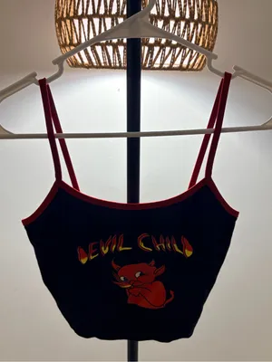 Devil Child Graphic Crop Tank thumbnail 2