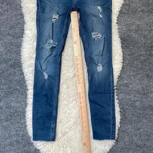 Hollister Blue Denim High Rise Super Skinny Jeans Distressed Casual Grunge thumbnail 5
