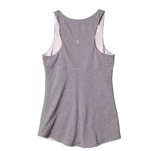 Lululemon Racerback Tank Top Womens Small Gray White Striped Athletic Yoga Gym thumbnail 3