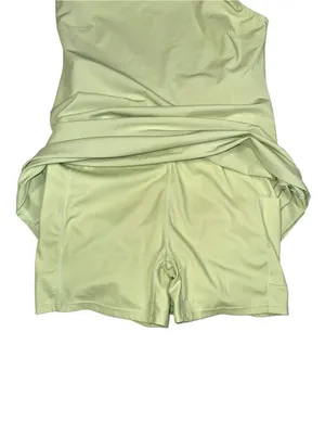 Abercrombie and Fitch Travelers One Shoulder Green Mini Dress with Shorts SMALL thumbnail 7