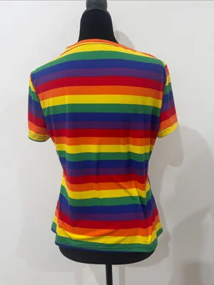 Rainbow Stripe Short Sleeve Tee - Multicolor thumbnail 3