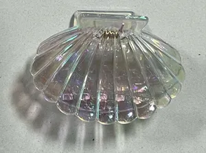Clear Iridescent Seashell Shell Claw Clip Hair Accessory 🐚✨ White thumbnail 1